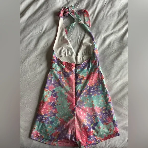 Showpo Colorful Floral Halter Romper One Piece - Picture 4 of 5